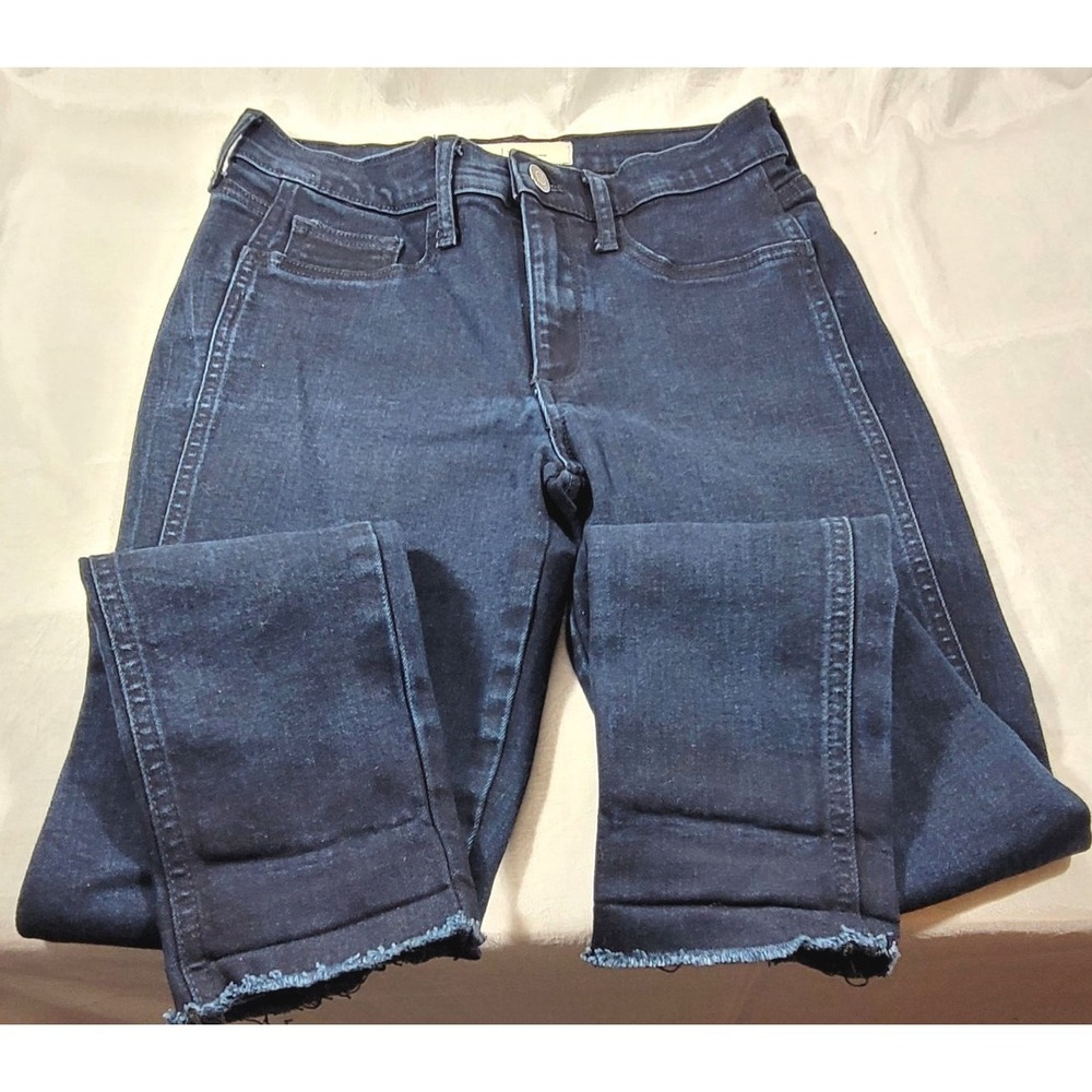 GAP Women's Mid Rise Denim Raw Hem Legging Jeggings -‎ Dark Indigo - Sz 27R